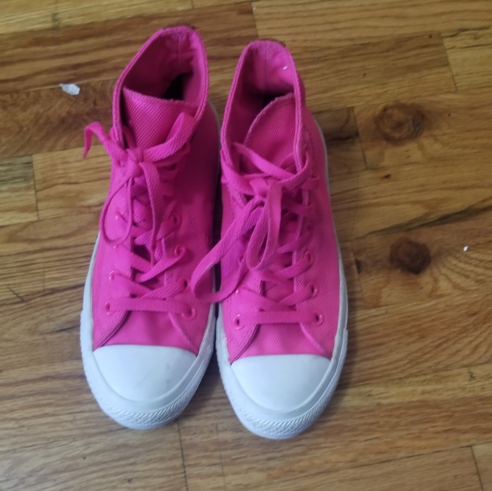 Women's Pink and Brown Suede Hi Top Convertible - Picture 6 of 11